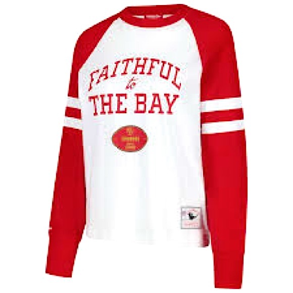 NFL Tops - 🏈 NWT New San Francisco 49ers White Red Slub Long Sleeve Medium M Football Bay